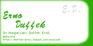 erno duffek business card